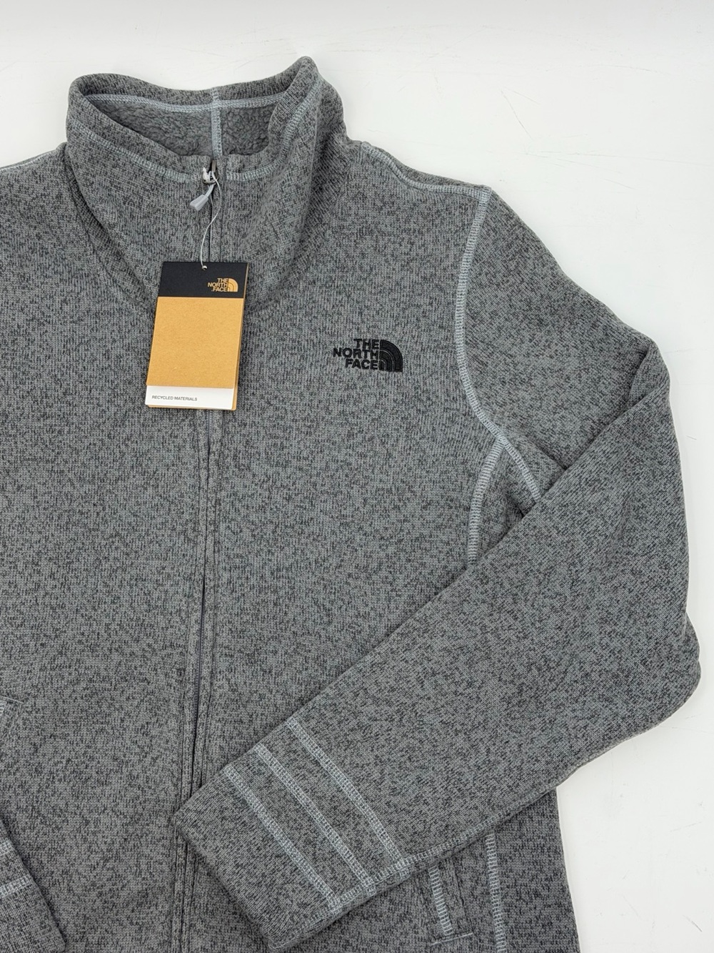 The North Face Women's Sweater Fleece Full Zip Jacket Gray Heather Large NWT - Picture 3 of 13